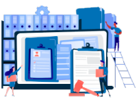 Ilustração de gestão de normativos